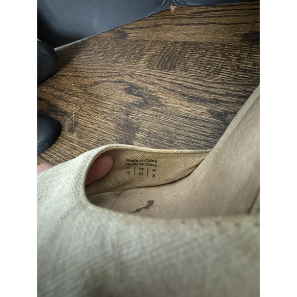 ALDO Sandals Wedge Shoes Beige Ankle Strap Studded Peep Toe Sz US 10 - Picture 7 of 10